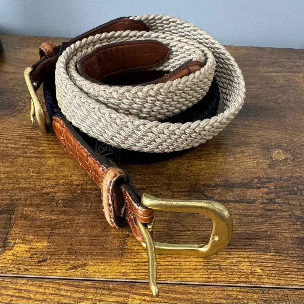 Brighton Brown and‎ Black Braided Belt Duo